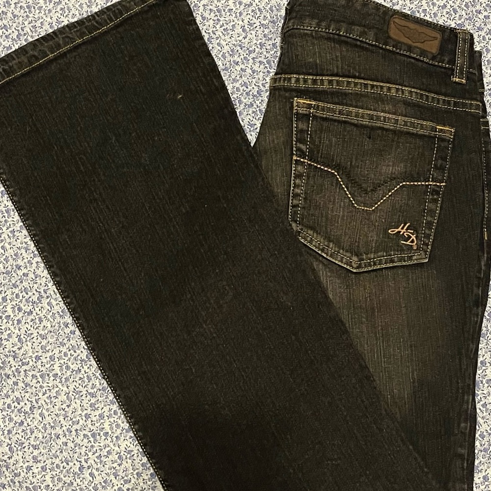 harley davidson vintage black bootcut jeans